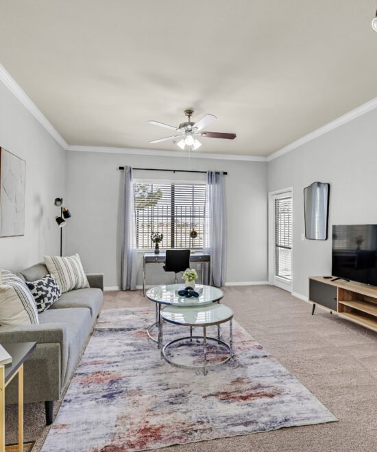 MAA Desert Vista furnished living room and kitchen in North Las Vegas