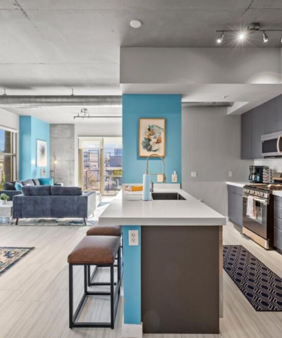 Furnished living space in downtown Las Vegas condo