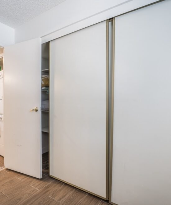 Bedroom closet at the furnished Las Vegas condo