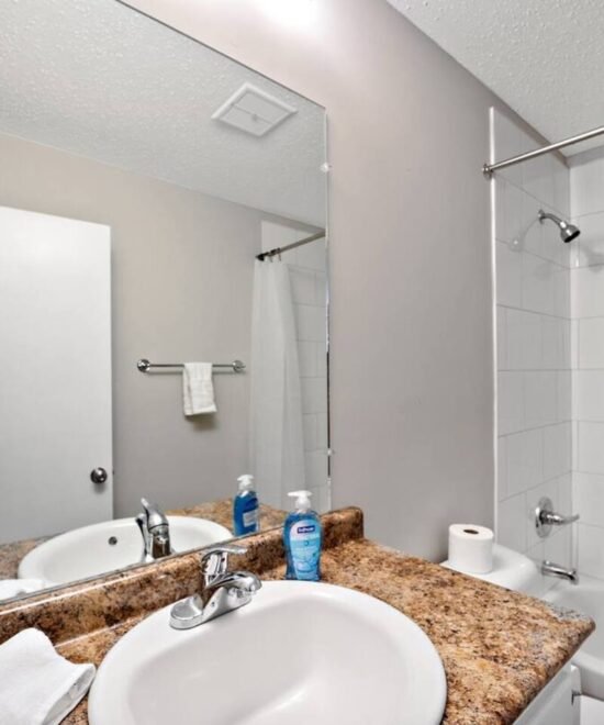 Bathroom inside the furnished Canton Mississippi apartment
